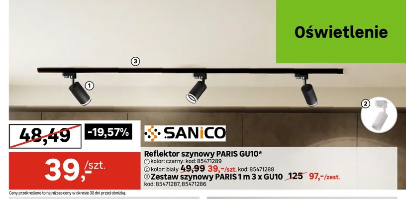 Zestaw szynowy SANICO PARIS 1 m 3xGU10 promocja w Leroy Merlin