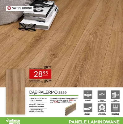 Panel laminowany Dąb Palermo 3889 Swiss Krono promocja w Abra Meble