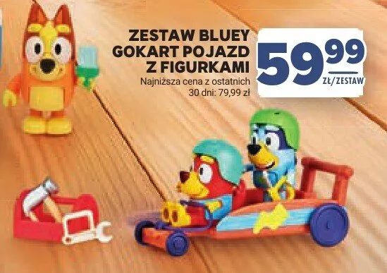 Zestaw Bluey gokart pojazd z figurkami promocja w Stokrotka