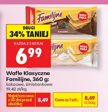 Wafle klasyczne Familijne promocja w Biedronka