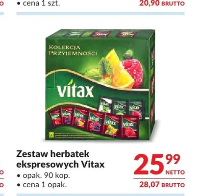 Zestaw herbatek ekspresowych Vitax promocja w Makro