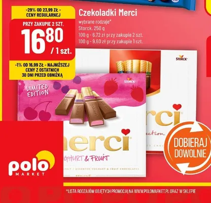 Czekoladki Merci wybrane rodzaje promocja w POLOmarket