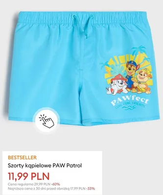 Szorty kąpielowe PAW Patrol promocja w Sinsay