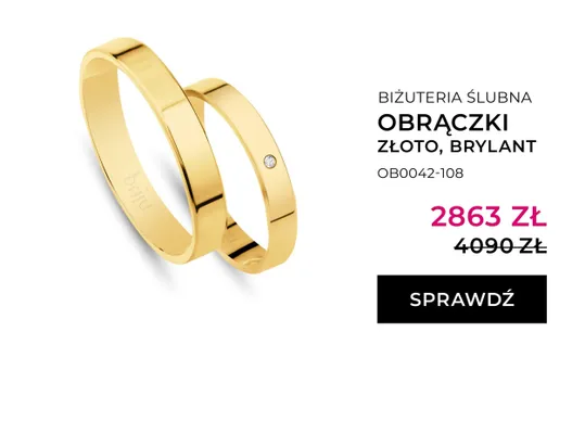 Obrączki ślubne złoto brylant promocja w Briju
