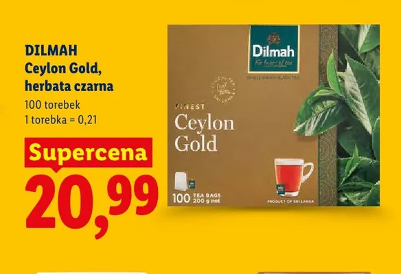 Herbata czarna Dilmah Ceylon Gold promocja w Lidl