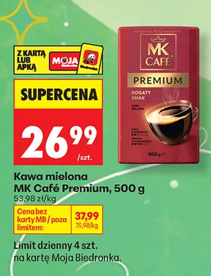 Kawa mielona MK Café Premium promocja w Biedronka