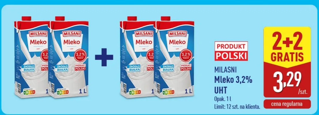 Mleko 3,2% UHT promocja w Aldi