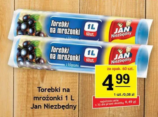 Torebki na mrożonki Jan Niezbędny 1 l promocja w Gram Market