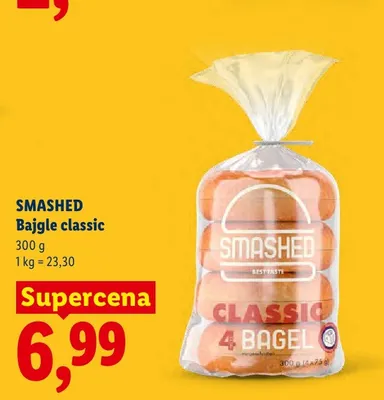 Bajgle classic Smashed 4-pak promocja w Lidl