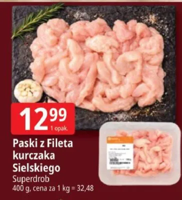 Paski z Fileta kurczaka Sielskiego Superdrob promocja w Leclerc