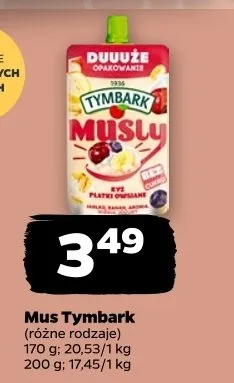 Mus Tymbark Musly 170 g promocja w Netto