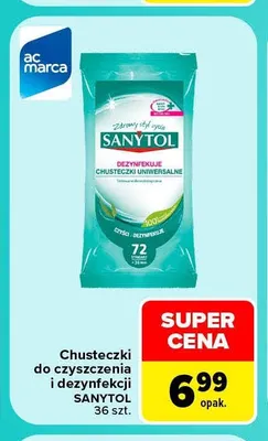 Chusteczki do czyszczenia i dezynfekcji Sanytol promocja w Carrefour Market