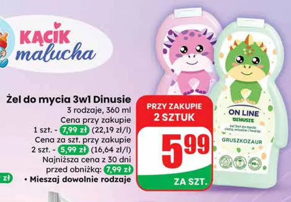 Żel do mycia 3w1 Dinusie promocja w Dino