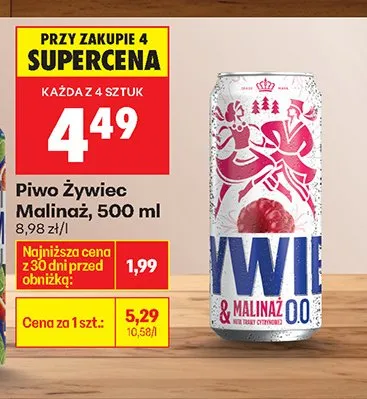 Piwo Malinaż promocja w Biedronka