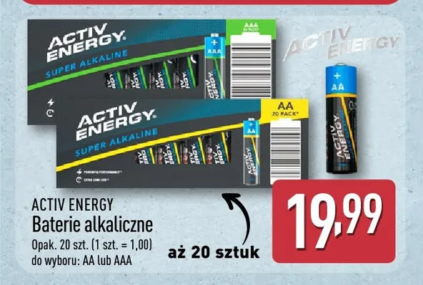 Baterie alkaliczne Aaa Activ Energy promocja w Aldi