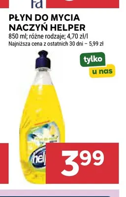 Płyn do mycia naczyń Helper promocja w Stokrotka