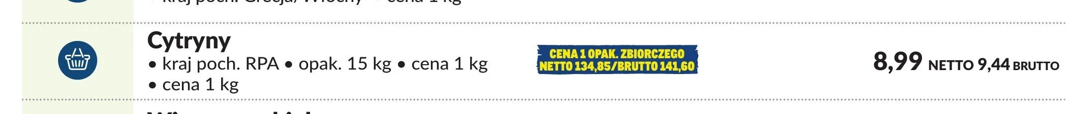 Cytryny promocja w Makro