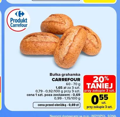 Bułka grahamka Carrefour promocja w Carrefour Market