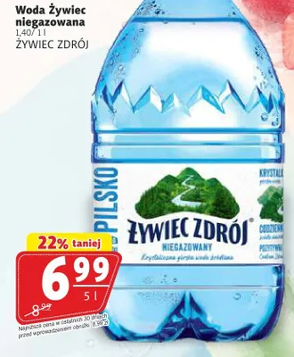Woda Żywiec Zdrój niegazowana promocja w Prim Market
