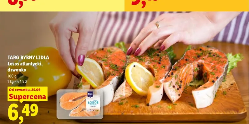 Łosoś atlantycki dzwonko Targ Rybny Lidla promocja w Lidl