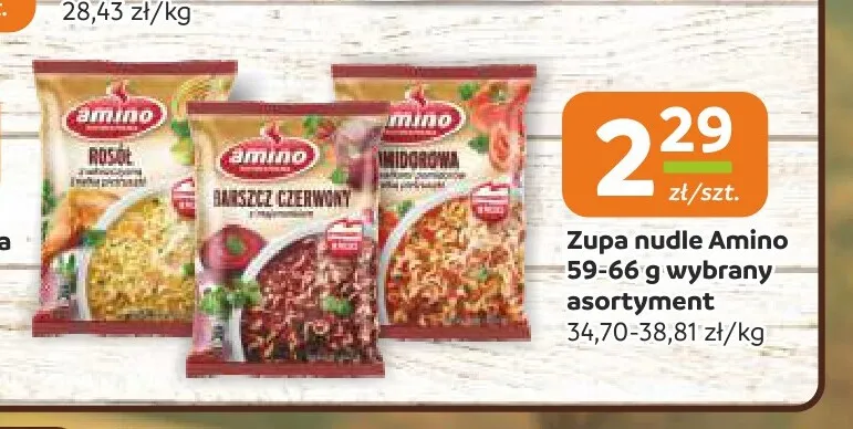 Zupa nudle Amino promocja w Gama