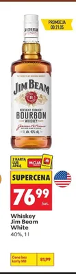 Whiskey Jim Beam White 40% promocja w Biedronka