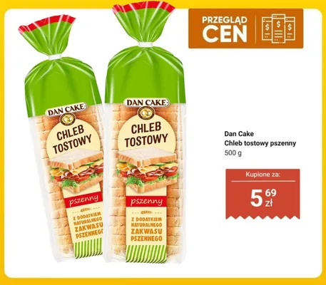 Chleb tostowy pszenny Dan Cake promocja w Dino