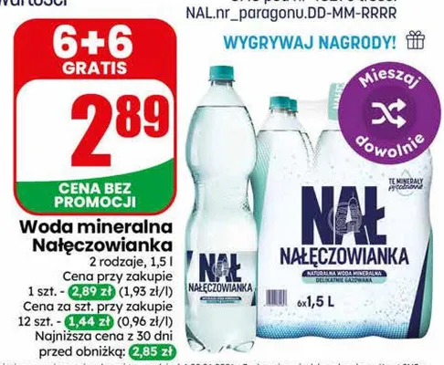 Woda mineralna Nałęczowianka delikatnie gazowana promocja w Dino