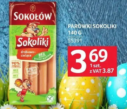 Parówki Sokoliki drobiowo-cielęce promocja w Selgros