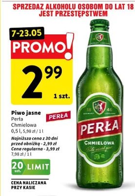Piwo jasne Perła Chmielowa promocja w Intermarche