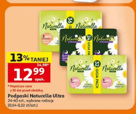 Podpaski Naturella Ultra Maxi promocja w Auchan