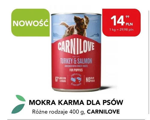 Mokra karma dla psów Carnilove Turkey & Salmon promocja w Aquael zoo