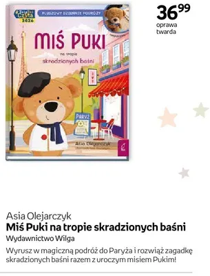 Książka Miś Puki na tropie skradzionych baśni Asia Olejarczyk oprawa twarda promocja w Empik