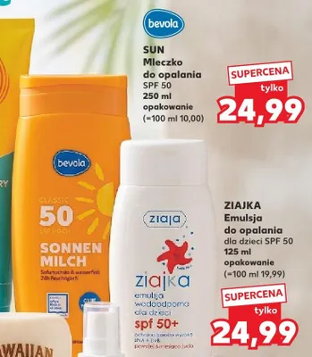 Mleczko do opalania Bevola Sun SPF 50 promocja w Kaufland
