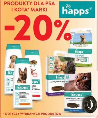 Produkty dla psa i kota Happs wybrane produkty promocja w Intermarche