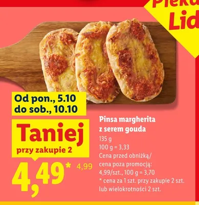 Pinsa margherita z serem gouda Piekarnia Lidla promocja w Lidl