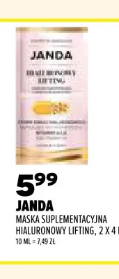 Maska suplementacyjna Hialuronowy Lifting Janda promocja w Drogerie Natura