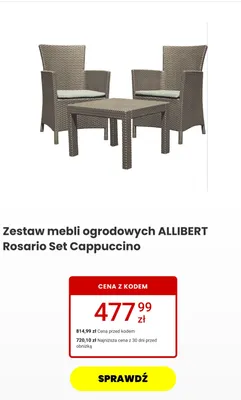 Zestaw mebli ogrodowych Allibert Rosario Set Cappuccino promocja w Media Expert