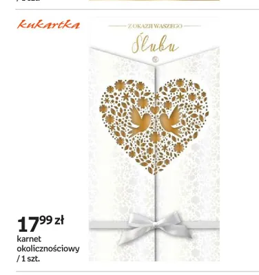 Karnet okolicznościowy Kukartka Z okazji Waszego Ślubu promocja w Empik