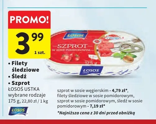 Szprot Łosoś Ustka promocja w Intermarche