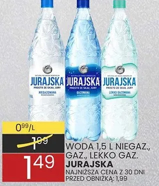 Woda 1.5l niegazowana, lekko gazowana promocja w Wafelek