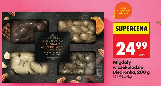 Migdały w czekoladzie Biedronka promocja w Biedronka