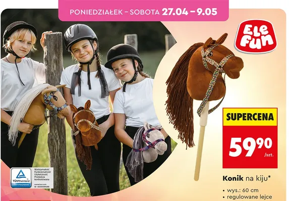 Konik na kiju Elefun promocja w Biedronka