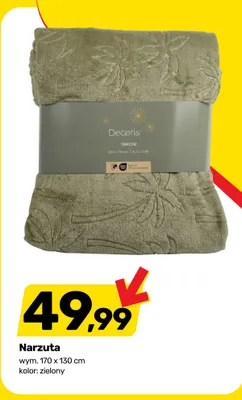 Narzuta Decoris 170x130cm zielona promocja w Bricomarche