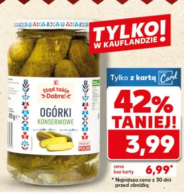Ogórki konserwowe promocja w Kaufland