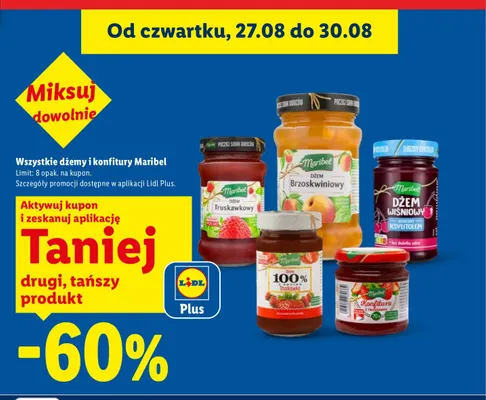 Dżem brzoskwiniowy Maribel promocja w Lidl