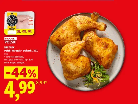 Polski kurczak ćwiartki XXL Rzeźnik promocja w Lidl