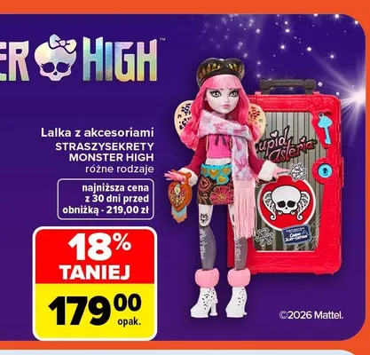 Lalka z akcesoriami Straszysekrety Monster High promocja w Carrefour