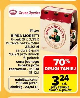 Piwo Birra Moretti 6-pak promocja w Carrefour Market