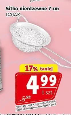 Sitko nierdzewne 7cm DAJAR promocja w Prim Market